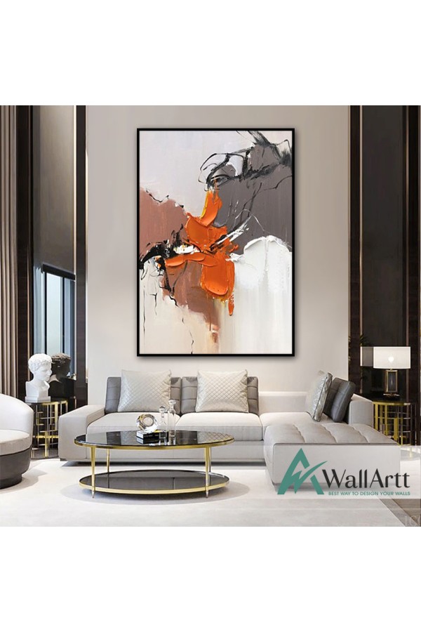 Orange Mink 3D Heavy Textured Partial Oil Painting